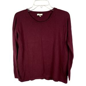 Joie Scoop Neck Sweater | Wool Cashmere Blend | Burgundy Red | Size Small
